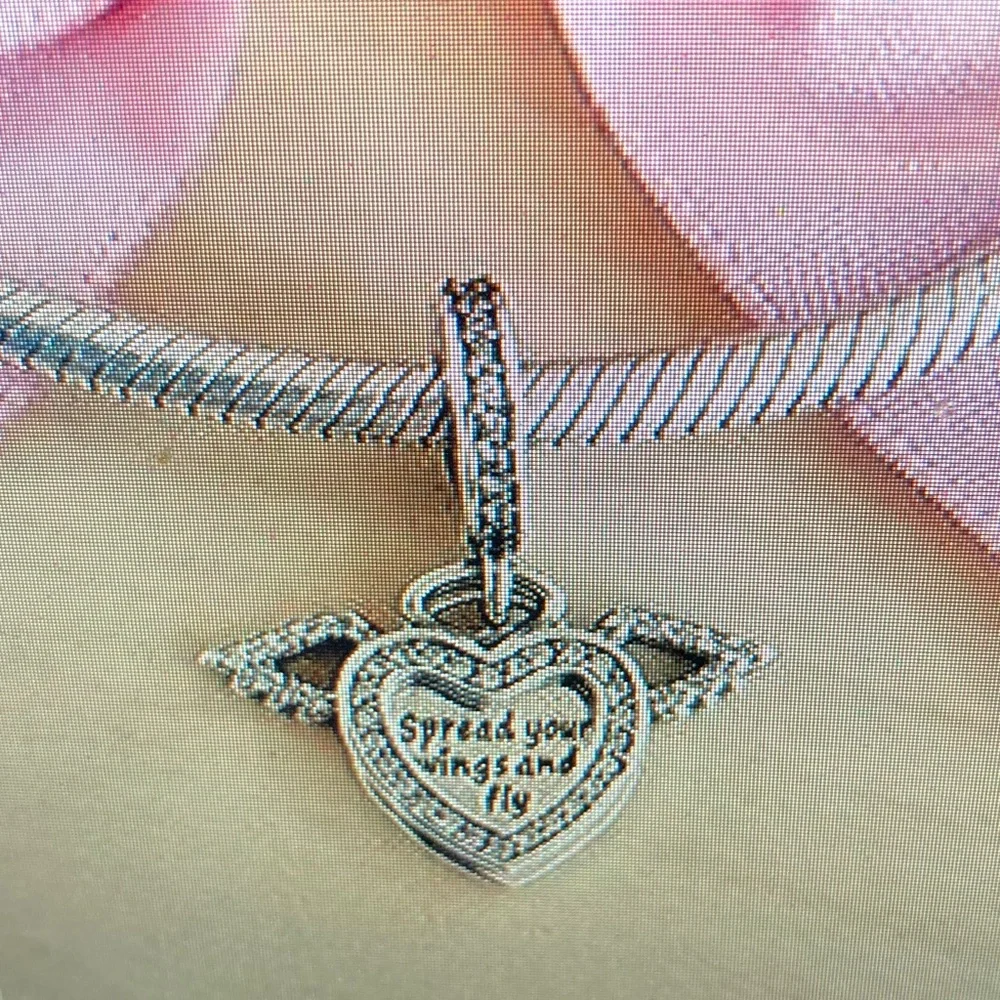 Pandora Silver Heart Wing Bracelet Charm